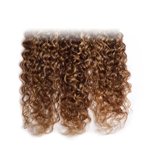 Highlight Water Wave Bundles Human Hair Ombre Brown Hair Highlight Honey Blonde 