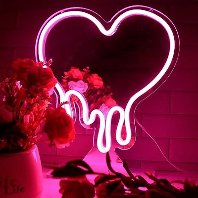 S For Wall Decor, Led Dripping Heart Acrylic
