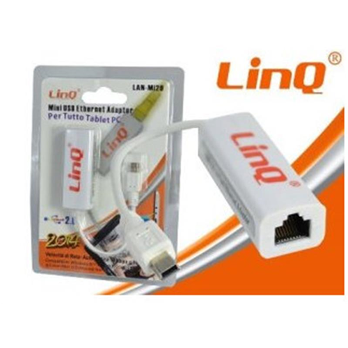 Adattatore da Mini USB a Ethernet solo per Tablet 10/100 RJ45 LAN-MI20 Linq