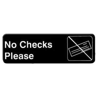 Thunder Group PLIS9317BK 9'' x 3'' Black Self Adhesive Information Symbol Sign