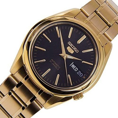 Pre-owned Seiko 5 Snkl50 Men's Automatic Watch Analog 37mm Case Gold Tone Band