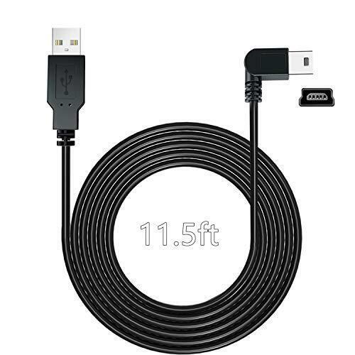 Charging Power Cable for Dash Cam, (11.5 Ft) USB 2.0 to Mini USB Car Vehicle