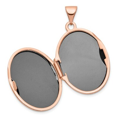 Pre-owned Wishing For Claudia 14k Rose Gold Antique-style Textured Locket With Diamond - 1" Inch Length