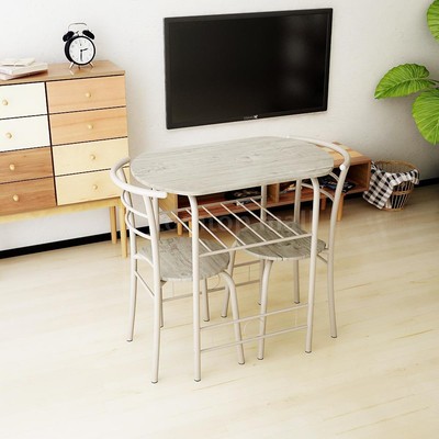 Antique Metal 3PCS Breakfast Dining Table Set With 2 Chairs Bistro Set D4T7