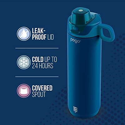 Active Vacuum Insulated Stainless Steel Water Bottle With Leak Proof Chug Lid An