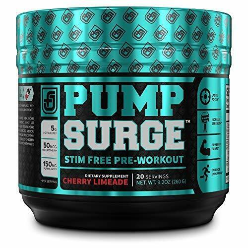 PUMPSURGE Caffeine-Free Pump & Nootropic Pre Workout Supplement, Non Stimulant