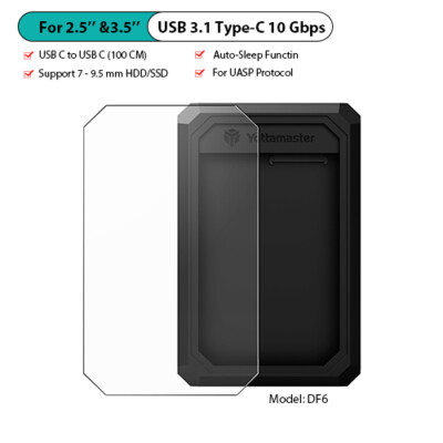 Yottamaster 2.5'' 3.5'' External Hard Drive Enclosure Case SATA USB3.1 to SATA III
