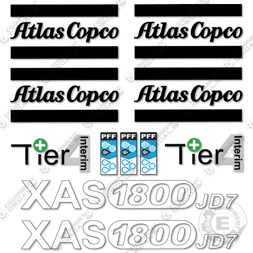 Fits Atlas Copco XAS1800 JD7 Decal Kit Air Compressor - 7 YEAR 3M Vinyl!