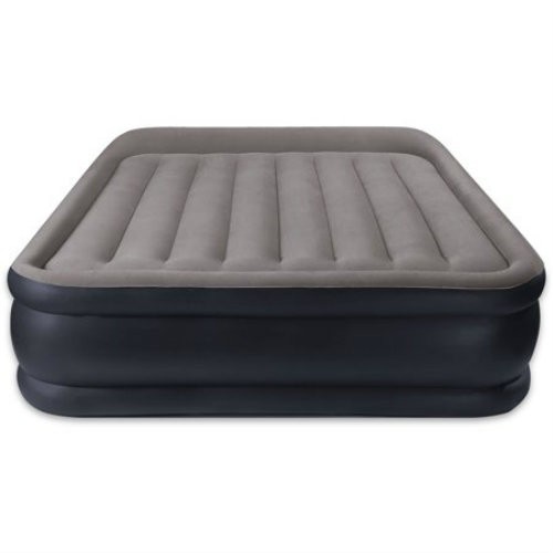 Raised Intex Deluxe Pillow Rest Airbed Mattress with Built-In Pump - Queen
