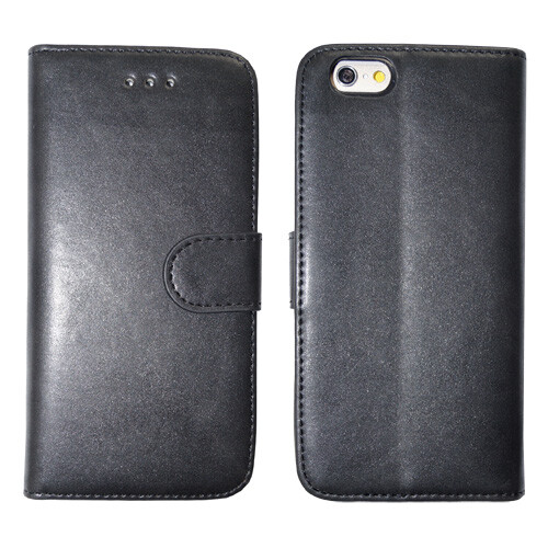 Kunstleder Schutz Tasche Bookstyle mit Magnetverschluss für iPhone 6 6S Schwarz