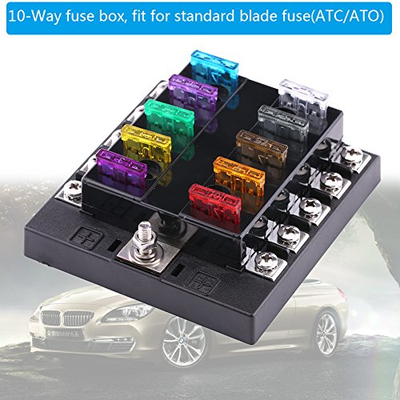 Qiilu 10 Way Car Blade Fuse Block 32V 100 Amp Automotive ... circuit 30 fuse box template 