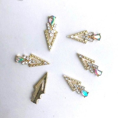 10pcs Nail Ancient Metal Alloy-7*18mm 3D V Shape Jewley Nail DIY Manicure Decor