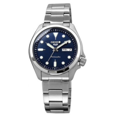 Pre-owned Seiko 5 Sport Srpe53k1 Blue Dial Automatic Mechanical Stainless Steel Men Watch