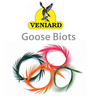 Fly Tying Veniard Goose Biots ALL COLOURS AVAILABLE Cheeks on Trout Flies Buzzer