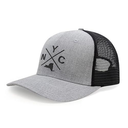 New York City NYC Hat for Men Women – Snapback Trucker Baseball Cap (Grey/Black)