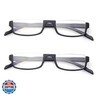 Kerecsen Reading glasses 2 Pair Half Moon Half Frame Readers Spring Hinge Men and Women Glasses (2 Pack Black, 2.50)
