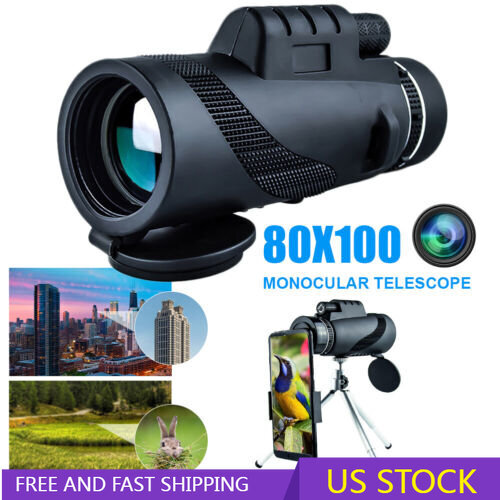 Day / Night Vision 80x100 Zoom HD Monocular Starscope Monocular Telescope BAK4