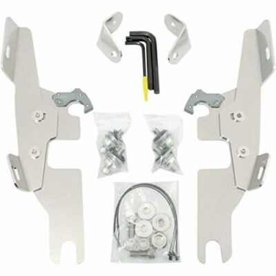 Memphis Shades Polished Batwing Fairing Mounting Kit Harley Switchback FLD 12-16