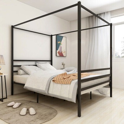 Queen Size Stable And Durable Metal Platform Black