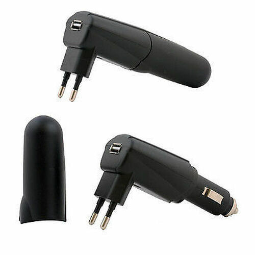 ADATTATORE RETE TRAVEL E AUTO CAR per USB MP3 CELLULARI IPOD
