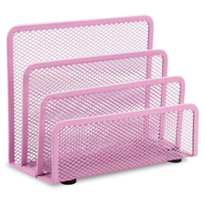  Desk Mail Organizer, Office Small Letter Sorter Desktop File 1 Pack Pink