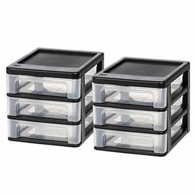 Iris Usa Inc. Cddxs3 Compact Desktop 3drawer System Black 2 Pack