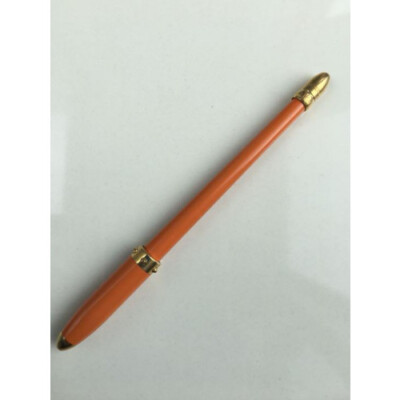 Louis Vuitton Stylo Agenda GM Ballpoint Pen Luxurious Gold x Orange 11cm Used