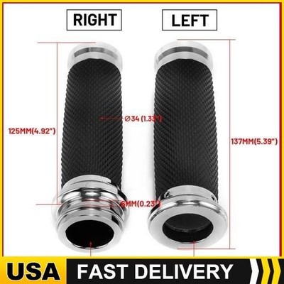 2x Electronic Throttle 1" Handlebar Hand-Grips For Harley Touring Electra Glide