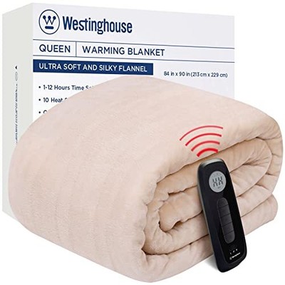 Westinghouse Electric Blanket Queen Size Heated Blanket with Wireless Remote ...