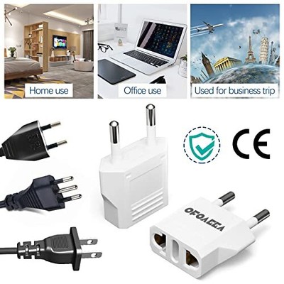 Adapter for Europe,OFOAEEA US to Israel Power Adapter,Italy Travel Adapter Plug,