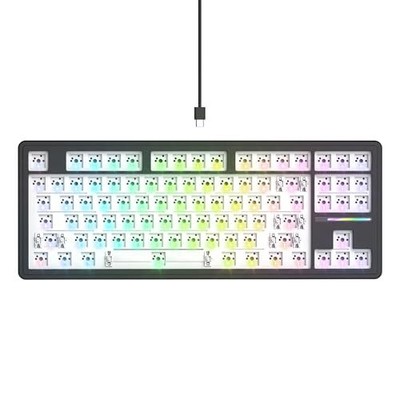 GTSP 75% Custom Barebones Keyboard kit Gasket Mouted，Blank DIY Silent TKL Mec...