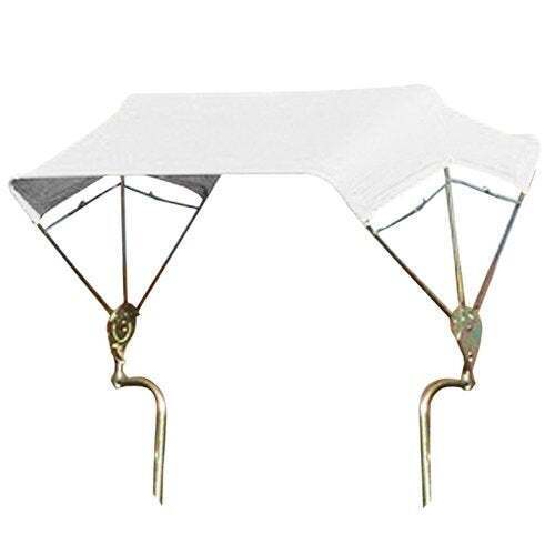 3-Bow Tractor Canopy with Frame Axle Mount 40" - White