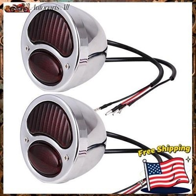 2x Chrome Custom Hot Rat Street Rod Truck Tail Lights For Ford Model A 1928-1931