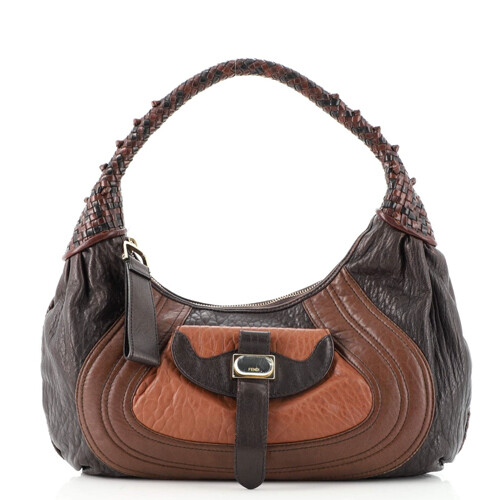 Fendi Spy Bag Handbag 8BR511 Leather Black Women s A4 able