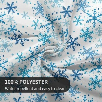 Christmas Snowflake Blue Tablecloth Washable Polyester Table Cover for Dining...