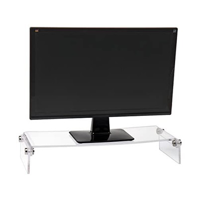 Mind Reader Monitor Stand, Desktop Organizer, Riser, Office, Acrylic, Clear 