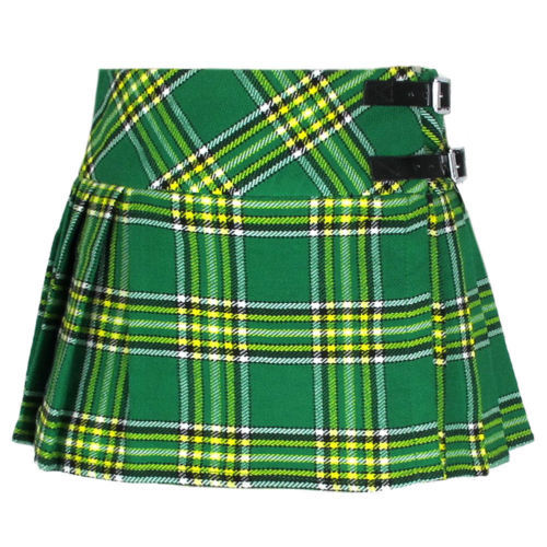 Tartanista Damen Mini-Kilt Rock 42cm Länge - Schottischer Stewart Schwarz Karo-Rock In Größe 44