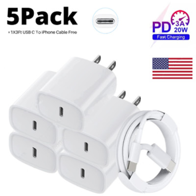 20W USB C Fast Wall Charger PD Power Adapter For iPhone 14/13/12/11/XR iPad Lot