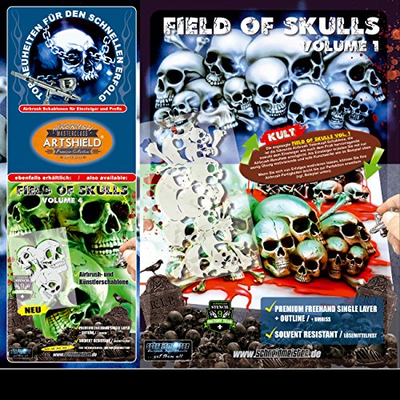 Complete Set: Schneidmeister Airbrush Stencils Field of Skulls All volumes 01,