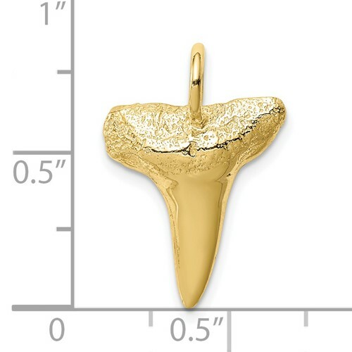 Pre-owned Superdealsforeverything Real 10kt Yellow Gold Shark Tooth Pendant
