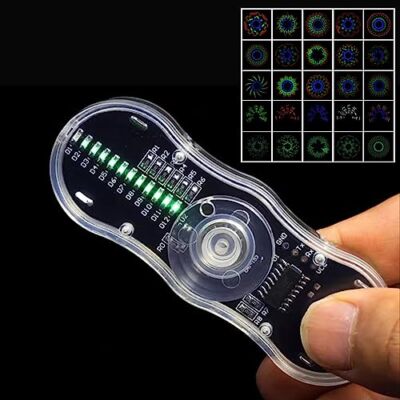 Led Rotating Gyroscope Diy Kit 2 Leaves Gyroscope Smd Soldering Project Solderin
