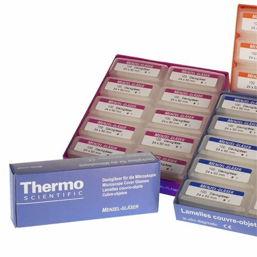 100 Menzel Thermo Mikroskop DeckglÃ¤Ser 18 X 18 Mm StÃ¤Rke: 1 (0,13-0,16 Mm)