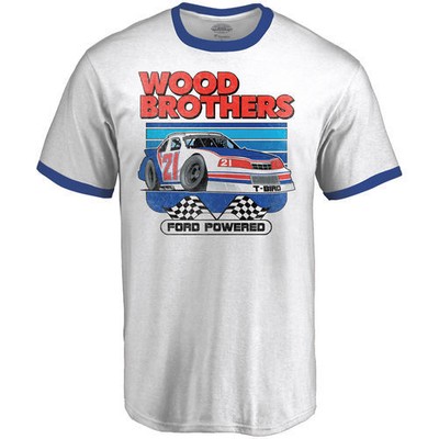 UPC 191944016049 product image for Fanatics Branded Wood Brothers Racing White Ringer T-shirt - Nascar | upcitemdb.com