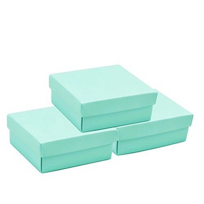 Small Square Turquoise Candy Box Blue Wedding Favors Teal Gift Boxes With Lids A