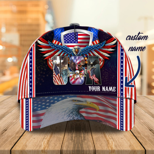 Personalized USA Eagle 4th Of July Baseball Cap All Over Print Us Size