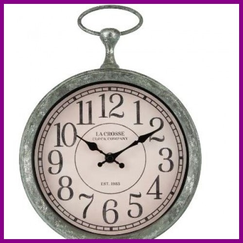 9 In. Vintage Pocket Watch Quartz Analog Wall Clock