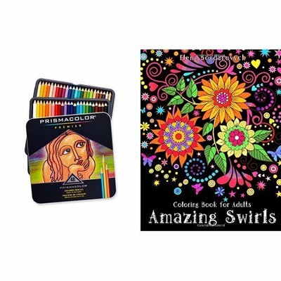 Download Coloring Book for Adults Amazing Swirls and Prismacolor Premier Soft Core Col... | eBay