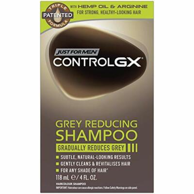 Just For Men Control GX Grey Reducing Shampoo, Gradually Colors Hair, 4 Ounce