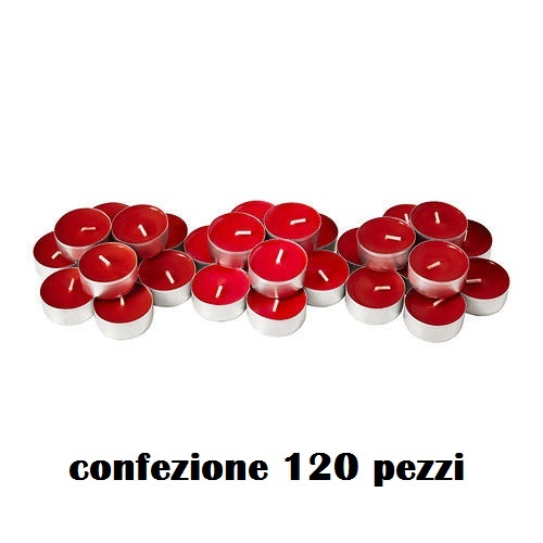 Set 120 Pezzi Candele Rosse Profumate Fragranza Rosa Tealight Lumini moc