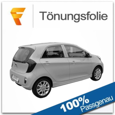 Tönungsfolie passgenau tiefschwarz 95/% Kia Picanto 2 5-Türer 2011-2017 TA